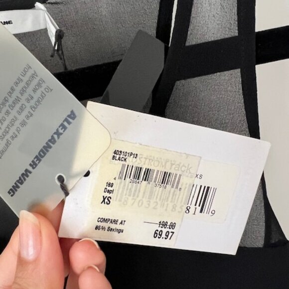 Alexander Wang Black Sheer Tank Top NWT Size XS - Picture 5 of 5